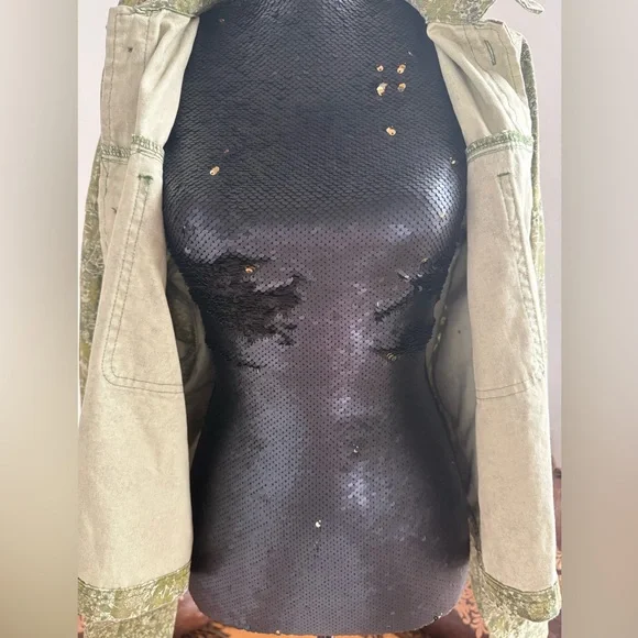 Wild Fable Women's Green Fliral Patterned Cropped Shacket Size XL - Picture 5 of 10